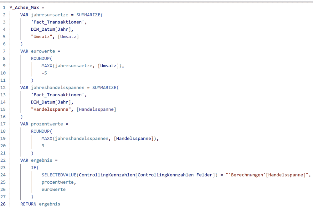 So sehen Achsenberechnungen mit DAX in Power BI aus